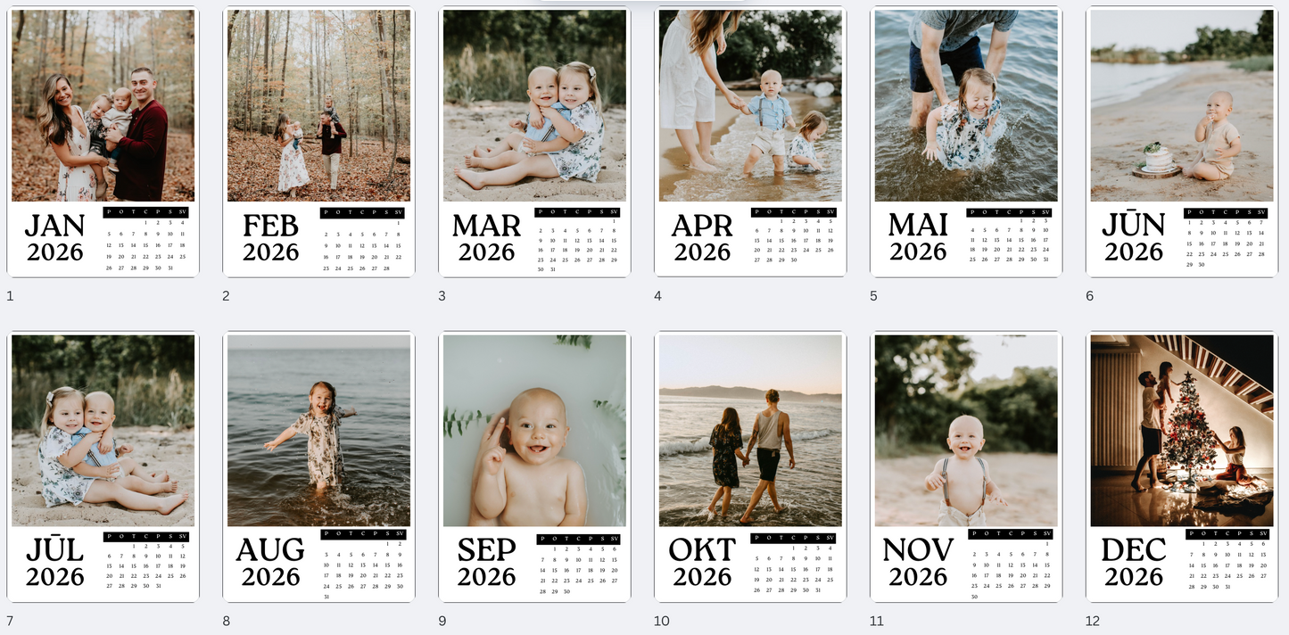 Kalendārs "Magnetic" 2026 (pa mēnešiem)
